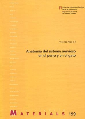 Portada del libro "Anatomía del sistema nervioso en el perro y en el gato", publicado por la Universitat Autònoma de Barcelona.