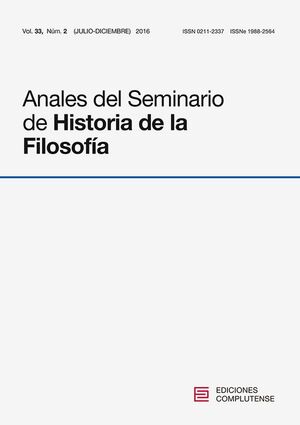 ANALES DEL SEMINARIO DE HISTORIA DE LA FILOSOFA VOL. 33, NM. 2